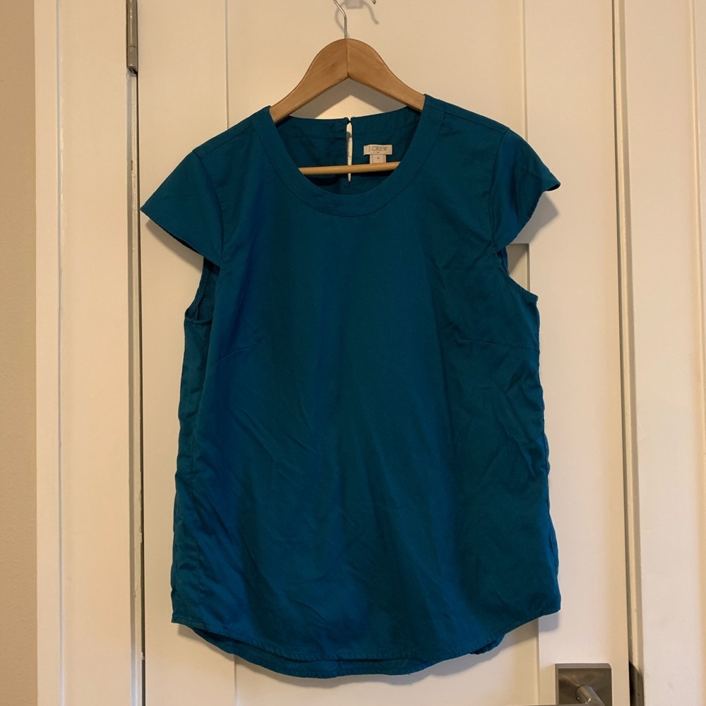 J Crew Cap sleeve poplin top